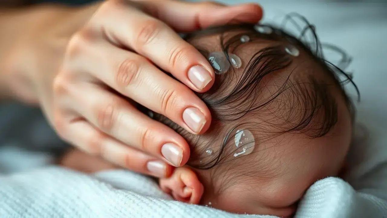 Crosta láctea na cabeça do bebê: o que é e como remover com cuidado.